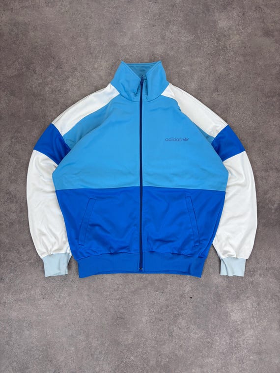 Jaqueta Adidas Vintage Anos 90 M Jaqueta Esportiva Azul e Branca