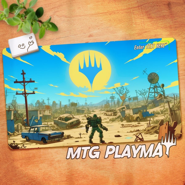 Wasteland Mtg Playmat, Fallout Game Placemat, Personalized Tcg Play Mat With Zones, Colorful Retro Desk Mat, Mousepad Gifts For Gamer Geek