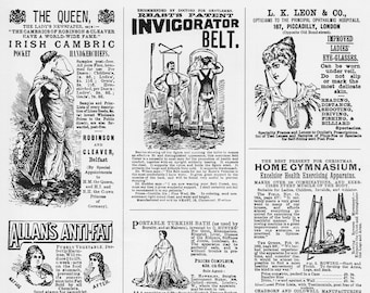 Antique Victorian Advertisement - Mixed Fitness products - DIGITAL DOWNLOAD 300 Dpi - Victorian Ephemera