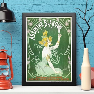 Art Nouveau Poster, 1888 Victorian Advertisement, Absinthe Aperitif Drink,  DIGITAL DOWNLOAD 300 Dpi - Victorian Ephemera,