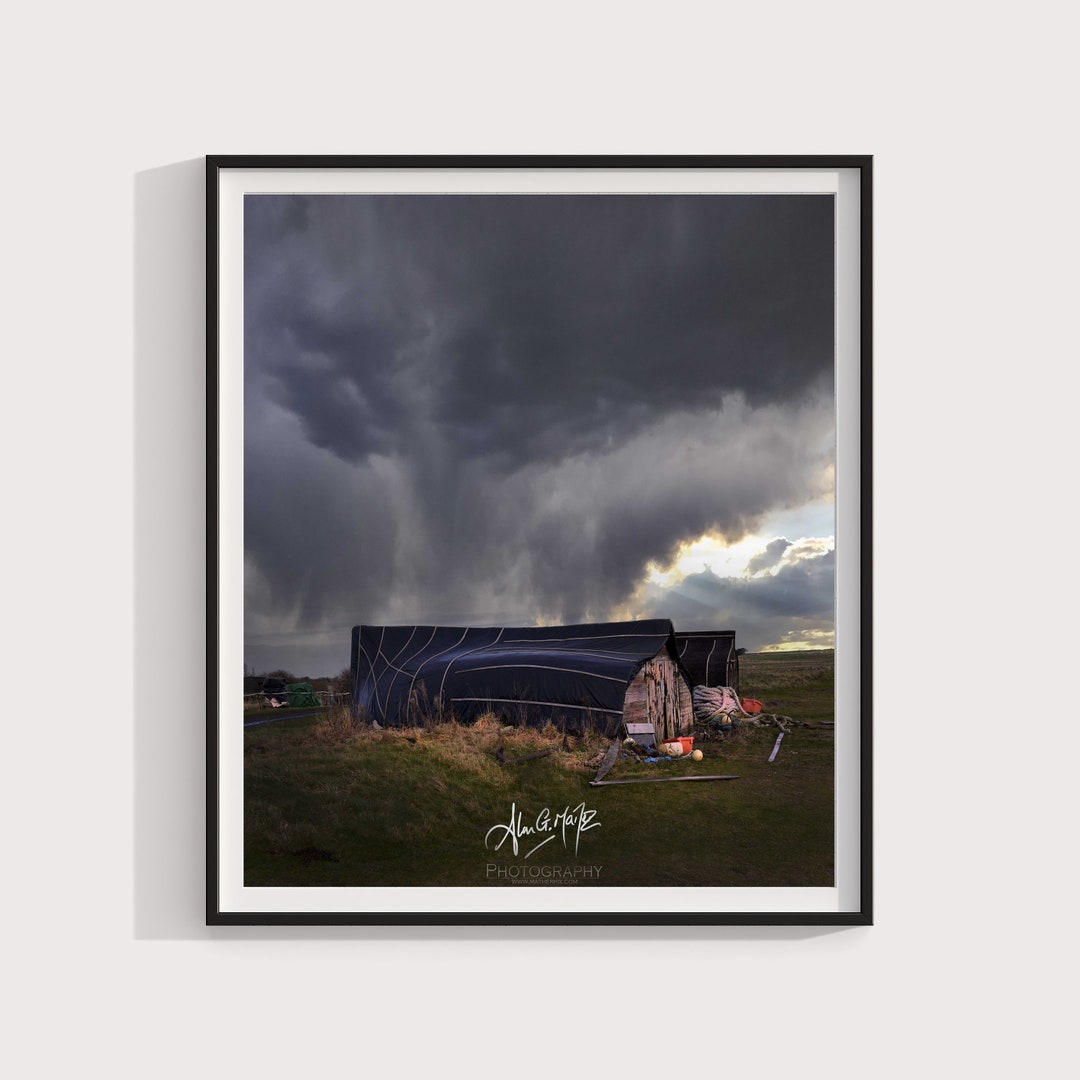 Storm Clouds, Lindisfarne, and the World Famous Upturned Herring Boats