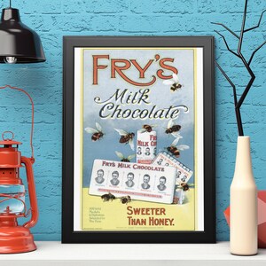 Fry's Chocolate Vintage Werbeplakat - Ephemera - DIGITAL DOWNLOAD 300 Dpi - Viktorianische Ephemera Antike viktorianische Werbung