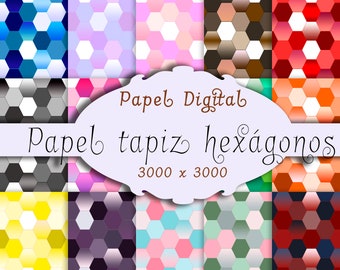 Digitales Papier aus HEXAGONS, HEXAGONS Tapeten-Scrapbooking-Papier