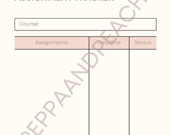 assignment deadline tracker ASSIGNMENT TRACKER TEMPLATE