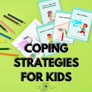Bewältigungs-Fähigkeiten Karte für Kinder - Kindertherapie-Karten zur Wutbewältigung - 30 Bewältigungskonzepte für Kinder - Vorgeschnittene Bewältigungs-Karteien