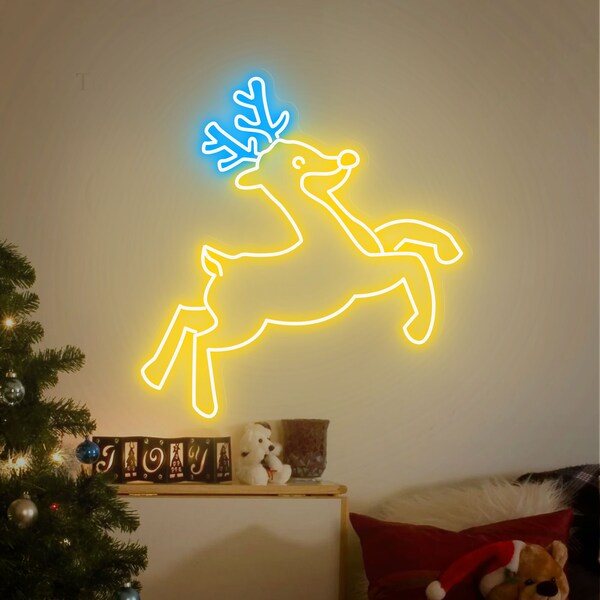 Led Lighted Reindeer Christmas Porch Sign - Etsy