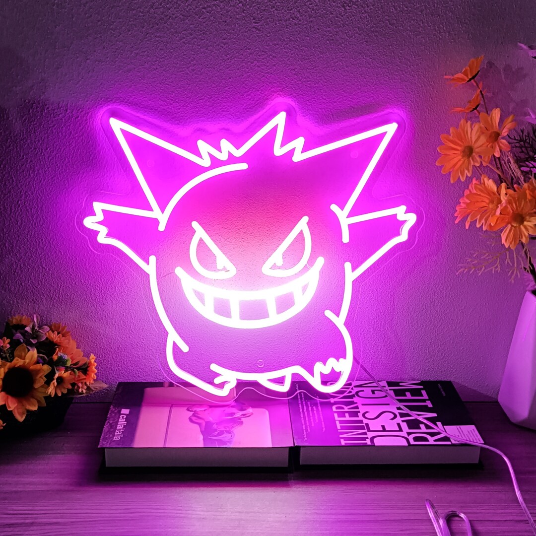 Pokemon Gengar Neon Sign Anime Neon Sign Game Room Light Etsy