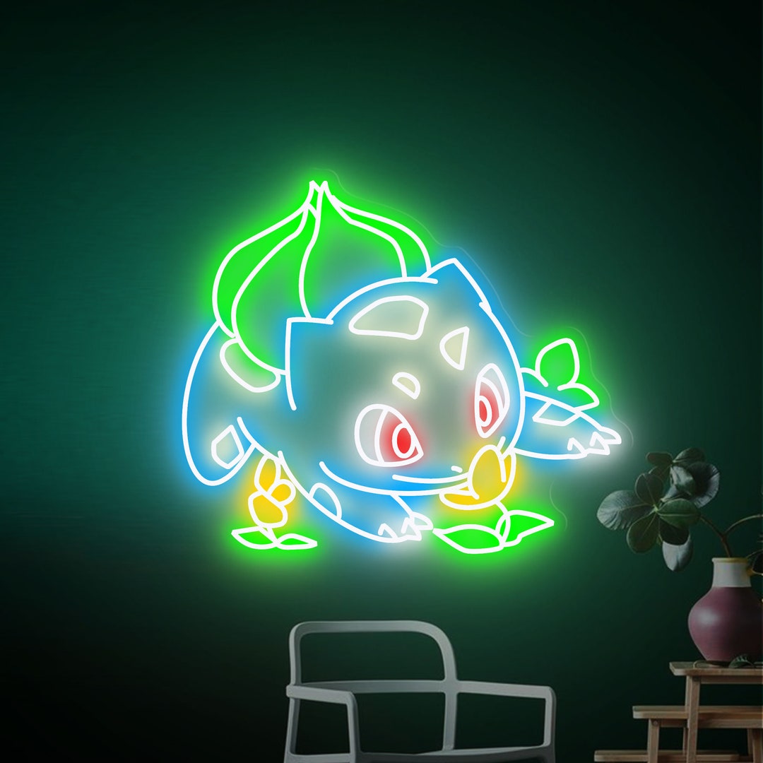 Pokemon BULBASAUR Led Neon Sign BULBASAUR Neon Sign Anime Etsy