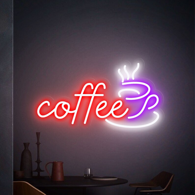 Coffee Shop Neon Sign Kitchen Wall Decor Café Neon Sign New Etsy