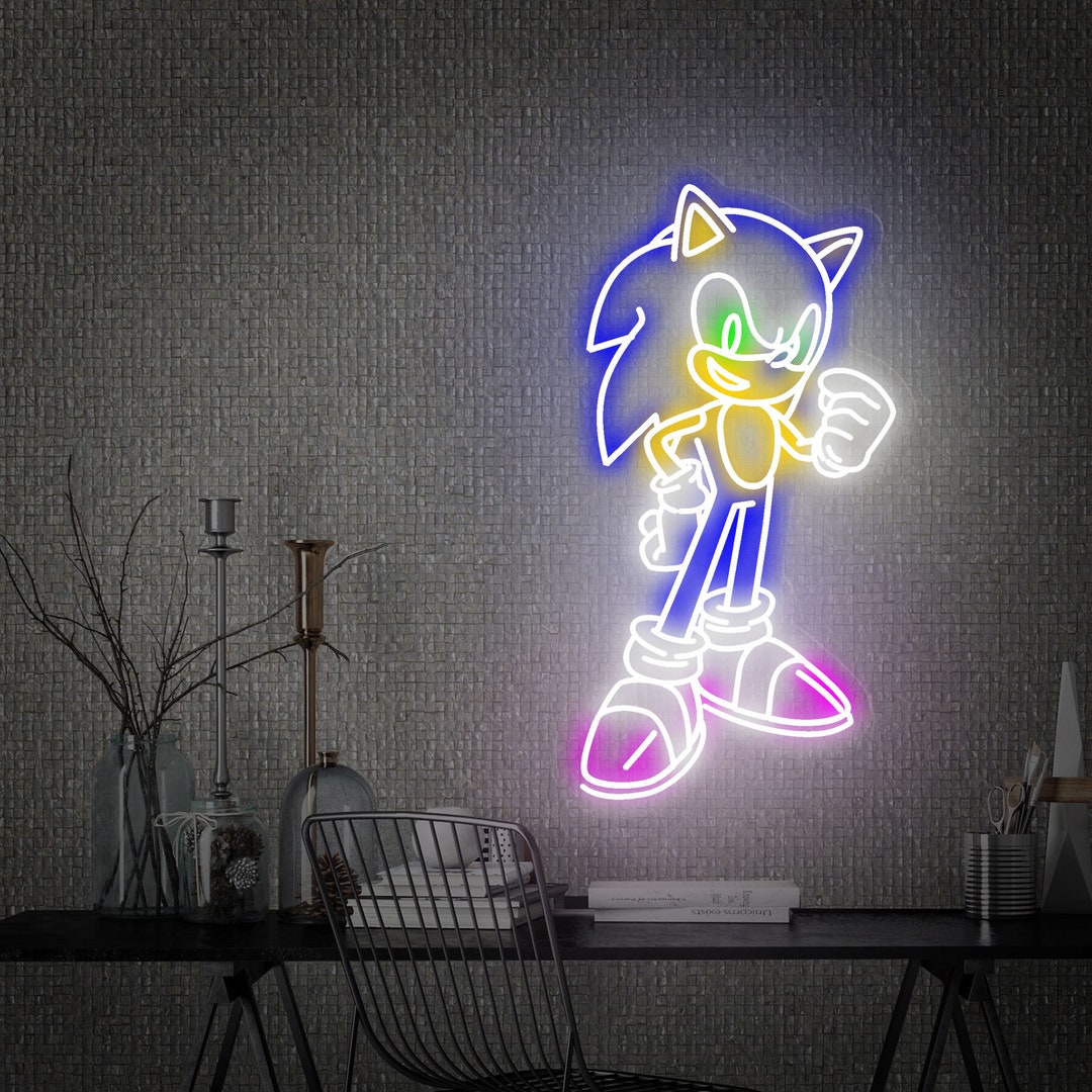 Sonic Neon Sign Running Sonic Neon Light Sign Anime Wall - Etsy
