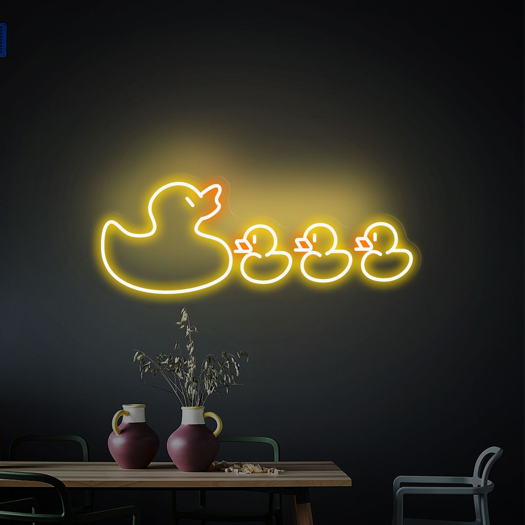 Duck Neon Sign Duck Family Led Signs Birthday Gift Duck Etsy