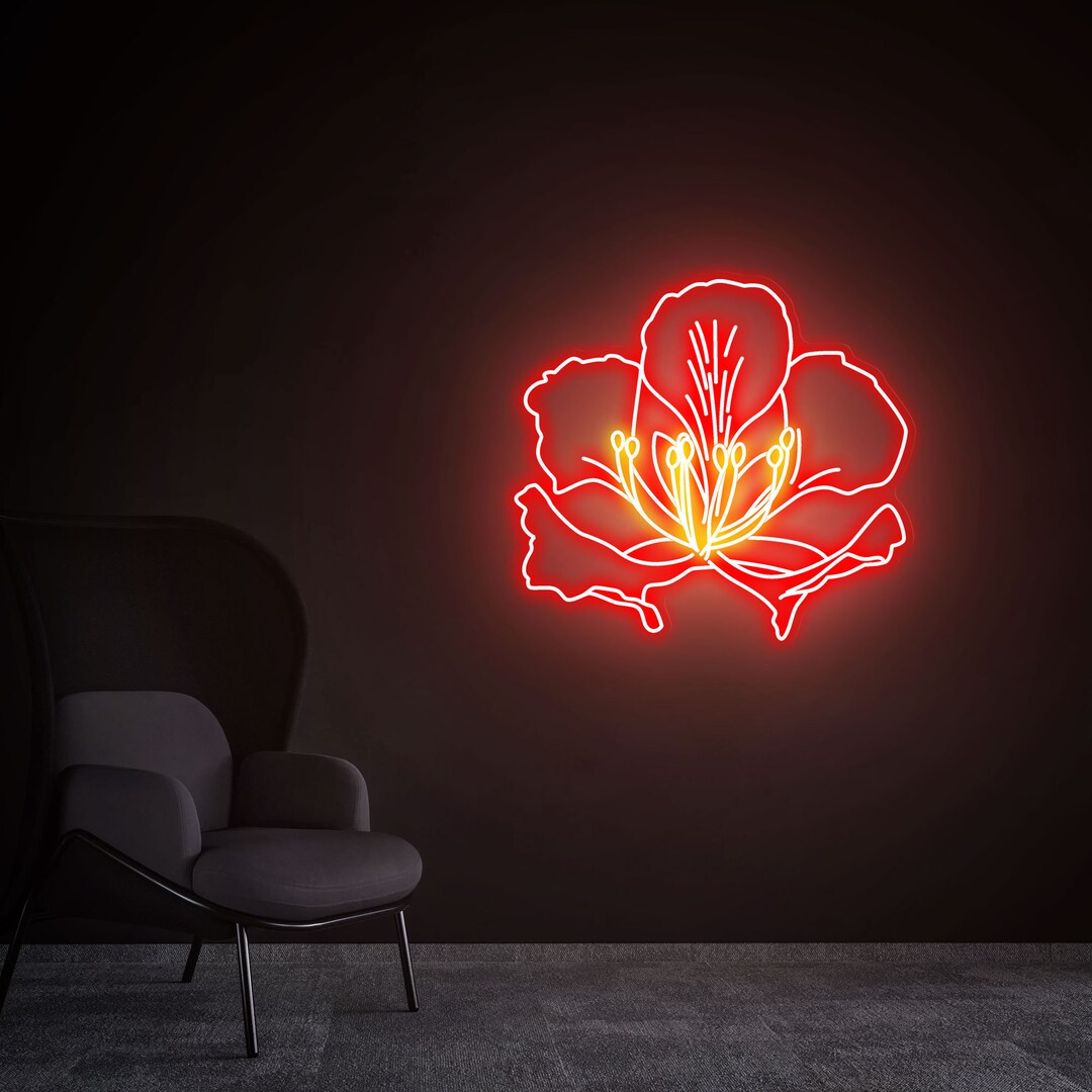 Phoenix Flower Neon Sign Phoenix Aesthetic Art Custom Flower Etsy