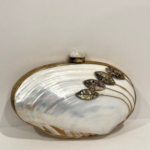 Mother of Pearl Shell Clutch, Ivory Clutch, Handcrafted purse, evening bag, unique gift- free shipping