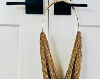 Gold Rhinestone mesh purse bag, bridal wedding bag gift