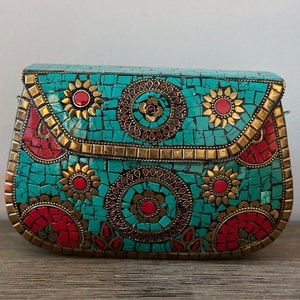Handcrafted Clutch - Evening Bag -  Mosaic Bag - Evening Clutch Purse