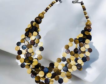 Handgemaakte dikke houten ketting cadeau