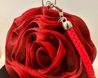 Satin Flower Bag - Evening Bag Clutch - Evening Clutch - Satin Bridal Purse