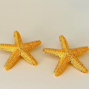 Star fish earrings, statement earrings, beach earrings, halloween earrings, gift for her, gold Stud earrings, gold earrings