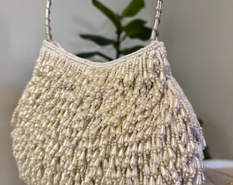 Handcrafted Bridal Pearl Handbag | Evening Clutch Purse Gift