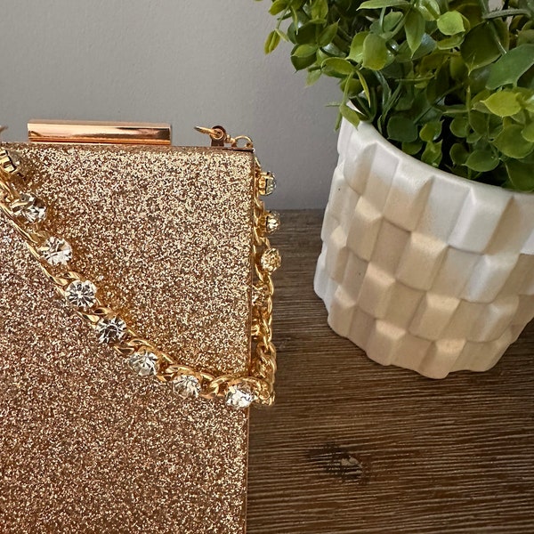 Gold Bridal Clutch - Gold Evening Bag - Evening Clutch Purse - Evening Purse - Gold Clutch -Bridal Purse - Statement bag -Rhinestone Clutch