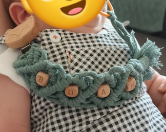 personalized macrame pacifier chain