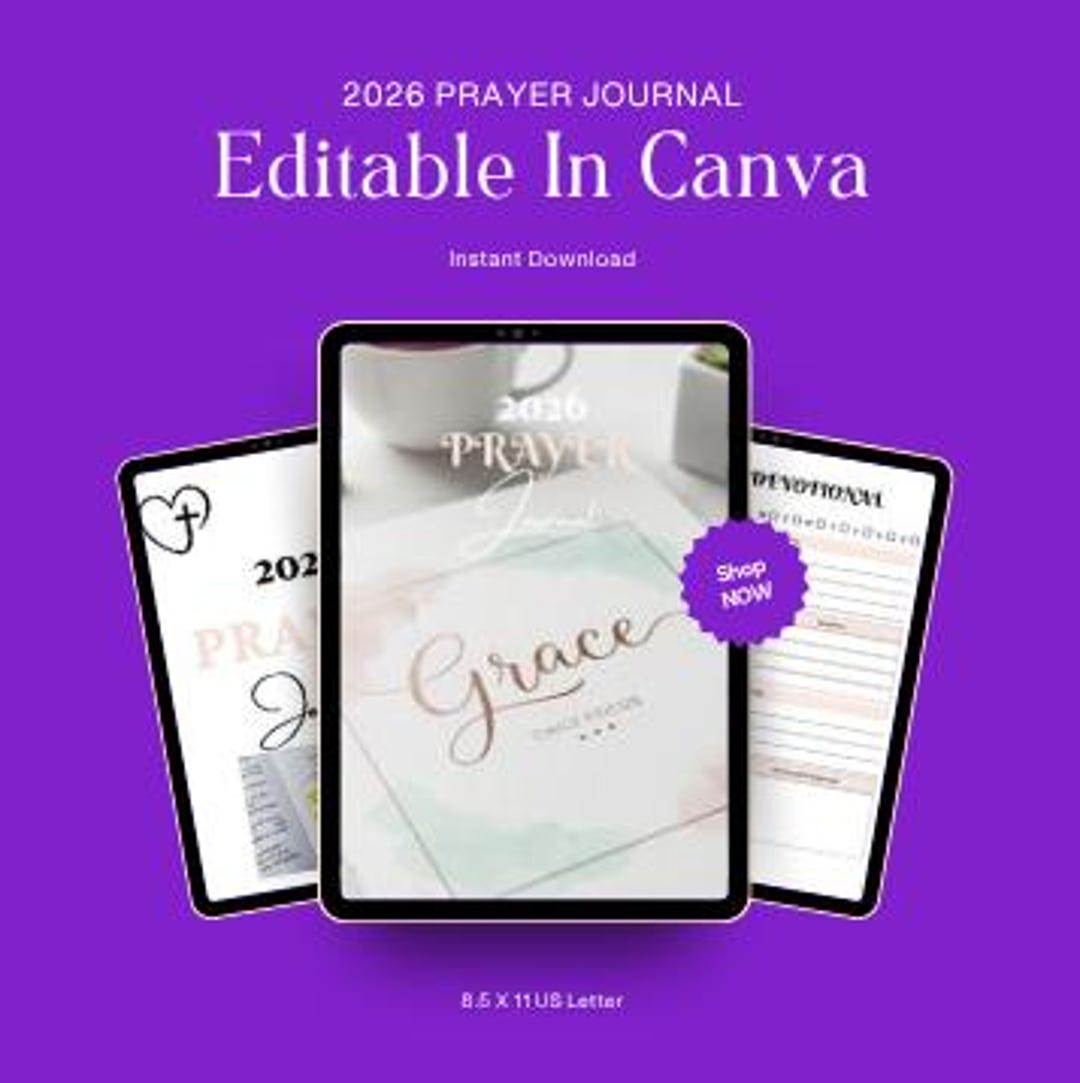 2026 Prayer Journal Canva Template, Bible Study (digital Download) - Etsy