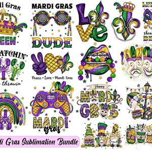 Pacchetto di sublimazione di Mardi Gras Png, Martedì grasso Png, Mardi Gras Png, Louisiana Png, Felice Mardi Gras Png, Mardi Gras occidentale Png