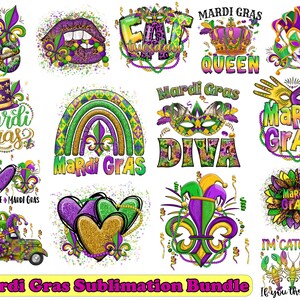 Mardi Gras Bundle Png Digital, Brushstroke Mardi Gras Png, Western Mardi Gras Png, Fleur De Lis Png, Louisiana Png Digital