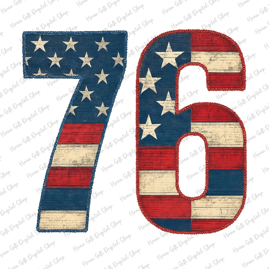 76 USA Flag Png, Vintage Patriotic Png, 4th of July Png, Independence ...