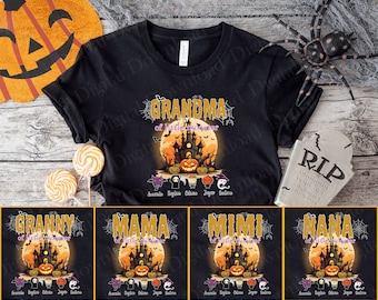 Personalized Grandma Halloween Png Bundle,  Little Monster for Sublimation, Custom Name, Jack O Lantern png, Bat Png, Spooky Season Png