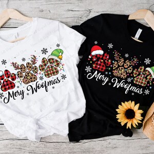 Merry Woofmas Christmas Design Png, Dog Paw Christmas Png, Dog Mama Png, Dog Lover Png, Christmas Light Png, Cute Dogs Png