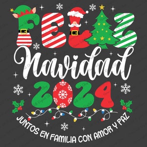 Feliz Navidad Christmas Svg, Spanish Svg,  Christmas Matching Svg, Christmas Light Svg, Spanish Christmas Svg Digital Download
