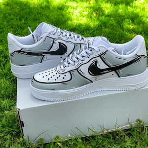 Custom Gray Cartoon Air Force 1, Custom Hand Painted Gray Cartoon AF1 Shoes, Hand Painted Sneaker, Free Shipping