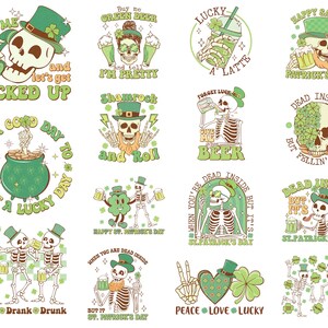 Skeleton Patrick's Day Png Bundle, Patrick's Day Skeleton Png, Lucky Patricks Png, Skeleton Png, Shamrock Png, Happy Patrick's Day Png