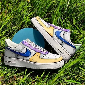 Colorful Cartoon Custom Air Force 1 Sneaker, Custom Hand Painted Colorful AF1, Colorful AF1 Shoes, Hand Painted AF1 Shoes, Free Shipping