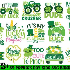 Kids St Patricks Day Svg Bundle, Kids St Patricks Day Svg, Cutest Clover In The Patch Svg, Hearts Retro Groovy Svg, Retro St Patricks Svg