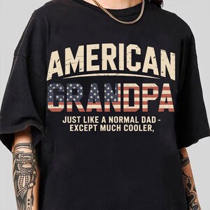 Abuelo americano (Png), regalos para papá (Png), sublimación divertida y genial de abuelo, camiseta patriótica de abuelo (Png), bandera vintage de abuelo (Png), regalo genial para papá