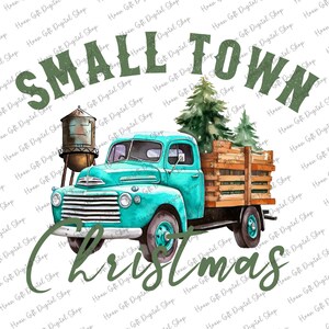 Małe miasteczko Blue Truck Christmas Tree Png, Blue Truck Png, Farm Fresh Christmas Trees Png, Christmas Truck, Vintage Christmas Tradition Png
