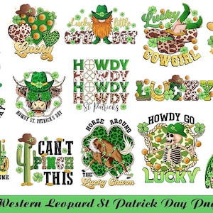 Western Leopard St Patrick's Day Png Bundle, St. Patrick's Png, Western Car Coaster Png, Western Irish Day Png, Lucky Saint Patrick Png