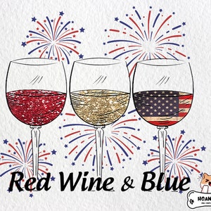 Red Wine And Blue Png, 4th Of July Png, Patriotic Wine Glass 4th Of July Png, Independence Day Png, Patriotic Wine Glass Digital download