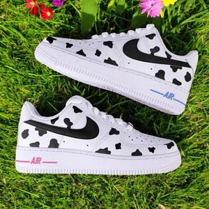Personalized Cow Spotted Air Force 1 Sneaker, Custom Hand Painted Cow Spotted AF1 Shoes, Cow Shoes, Hand Painted AF1 Sneaker, Free Shipping