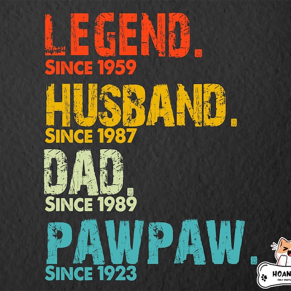 Fathers Day Png Legend Husband Dad Pawpaw Png Gift For Grandpa Personalized Dad Gift for Papa Father's Day Gifts For Men