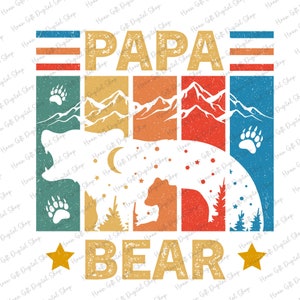 Retro Papa Bear Png, Retro Dia dos Pais Png, Dad Life Png, Best Dad Ever Png, Paternidade Png, Presente Para O Pai, Papa Png para Camisas