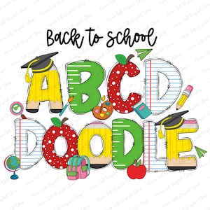 Paquete Alpha School Png, Letras de cuaderno, Sublimación, Regreso a la escuela, Alpha Png, Diseño de alfabeto de maestro para impresión, Diseño de sublimación