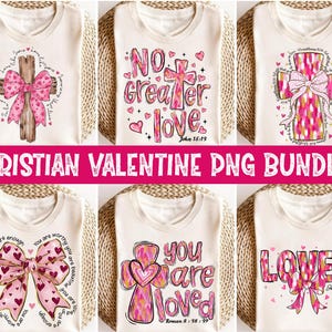Christian Valentine Png Bundle, Retro Valentine Shirt Design, Valentine's Day Png,  Girly Valentine Png, Happy Valentine's Day Png