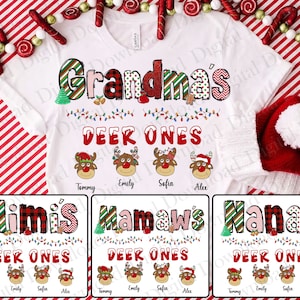 Personalized Christmas Grandma Png, Grandma's Deer Ones Png, Merry Christmas Png, Reindeer Christmas, Christmas Vibes Png, Christmas Gifts