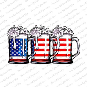 Beer American Flag 4th of July Png, Independence Day, 4th Of July Beer Png, USA Flag Png, American Patriotic, Png Files For Sublimation