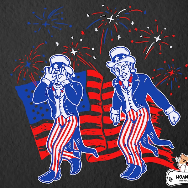 Uncle Sam Griddy Dance Funny 4th of July Svg, Independence Day Svg, USA Flag Svg, American Patriotic Svg Files For Cricut