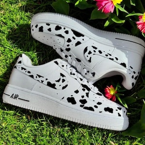 Cow Custom Air Force 1 Sneaker, Custom Hand Painted Cow AF1 Shoes, Cow Light Shoes,  Hand Painted Shoes, Free Shipping