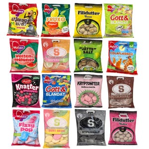 Szwedzka mieszanka cukierków: 6 paczek Malaco, S-Märke, Filidutter i innych klasyków